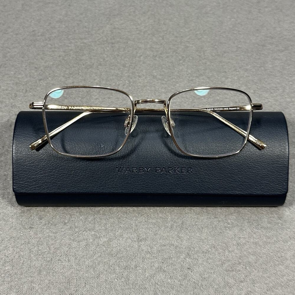 Warby Parker Joaquin W 2403 Eyeglasses Gold 50-20-145 Made in Japan Case
